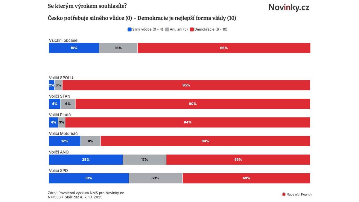 Průzkum: Pětina Čechů by uvítala silného vůdce